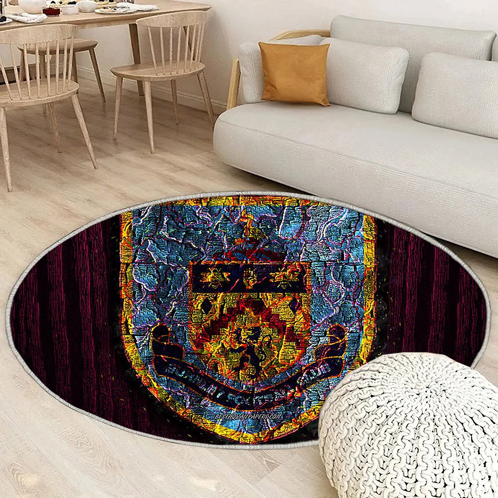 Burnley Fc Tapis Sol - Tapis De Salon, Premier League Club de football anglais en bois violet Tapis Art, Tapis pour la décoration de la maison