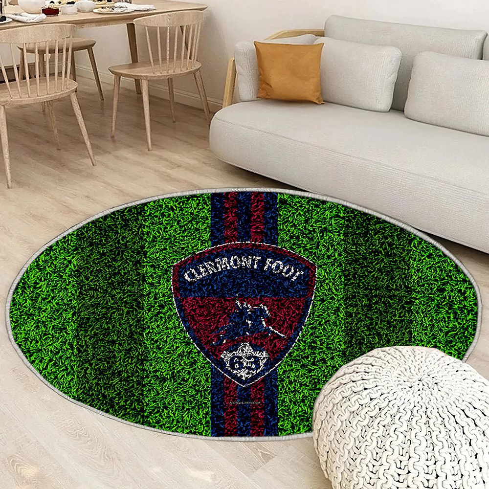 Clermont Fc Tapis Sol - Tapis De Salon, Football Lawn French Soccer Club Violet Bleu Tapis Art, Tapis pour la décoration de la maison