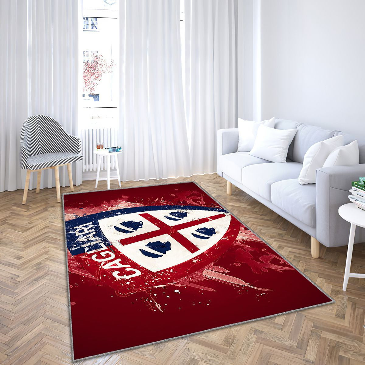 Cagliari Fc Paint Art Tapis Sol - Tapis De Salon, équipe italienne de football Serie A Tapis Art, Tapis pour la décoration de la maison