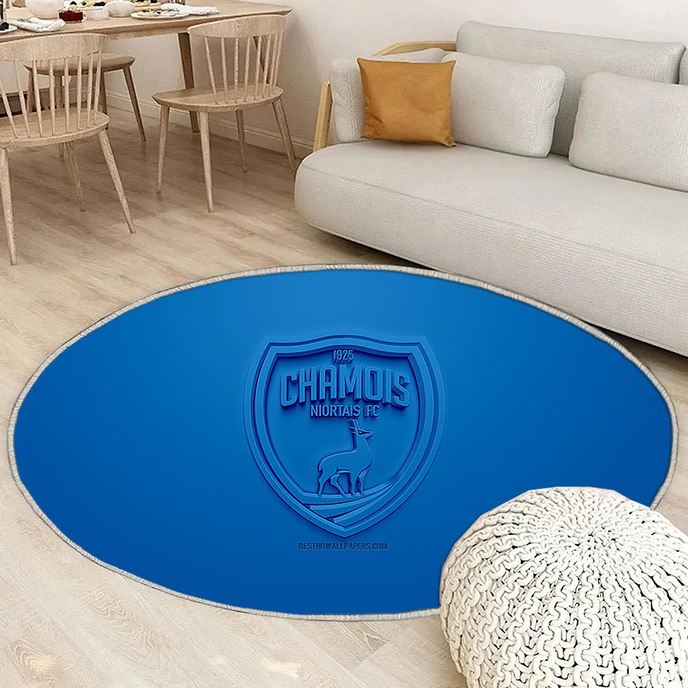 Chamois Niortais Fc Tapis Sol - Tapis De Salon, Bleu 3DFootball Français Tapis Art, Tapis pour la décoration de la maison