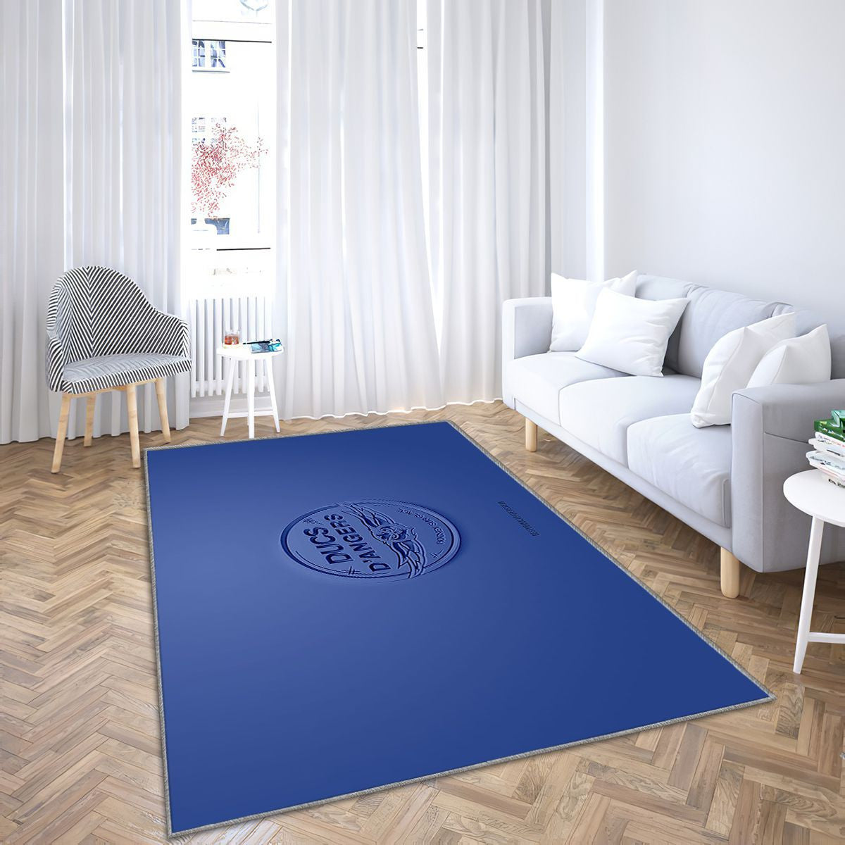 Ducs Dangers Tapis Sol - Tapis De Salon, Equipe de France de Hockey sur Glace Bleu 3D Tapis Art, Tapis pour la décoration de la maison
