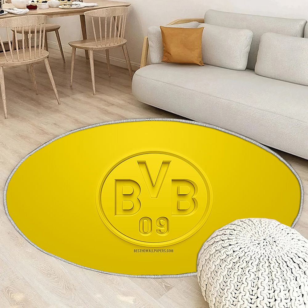 Borussia Dortmund3Djaune 3D Tapis Sol - Tapis De Salon, Bundesliga Dortmund Tapis Art, Tapis pour la décoration de la maison