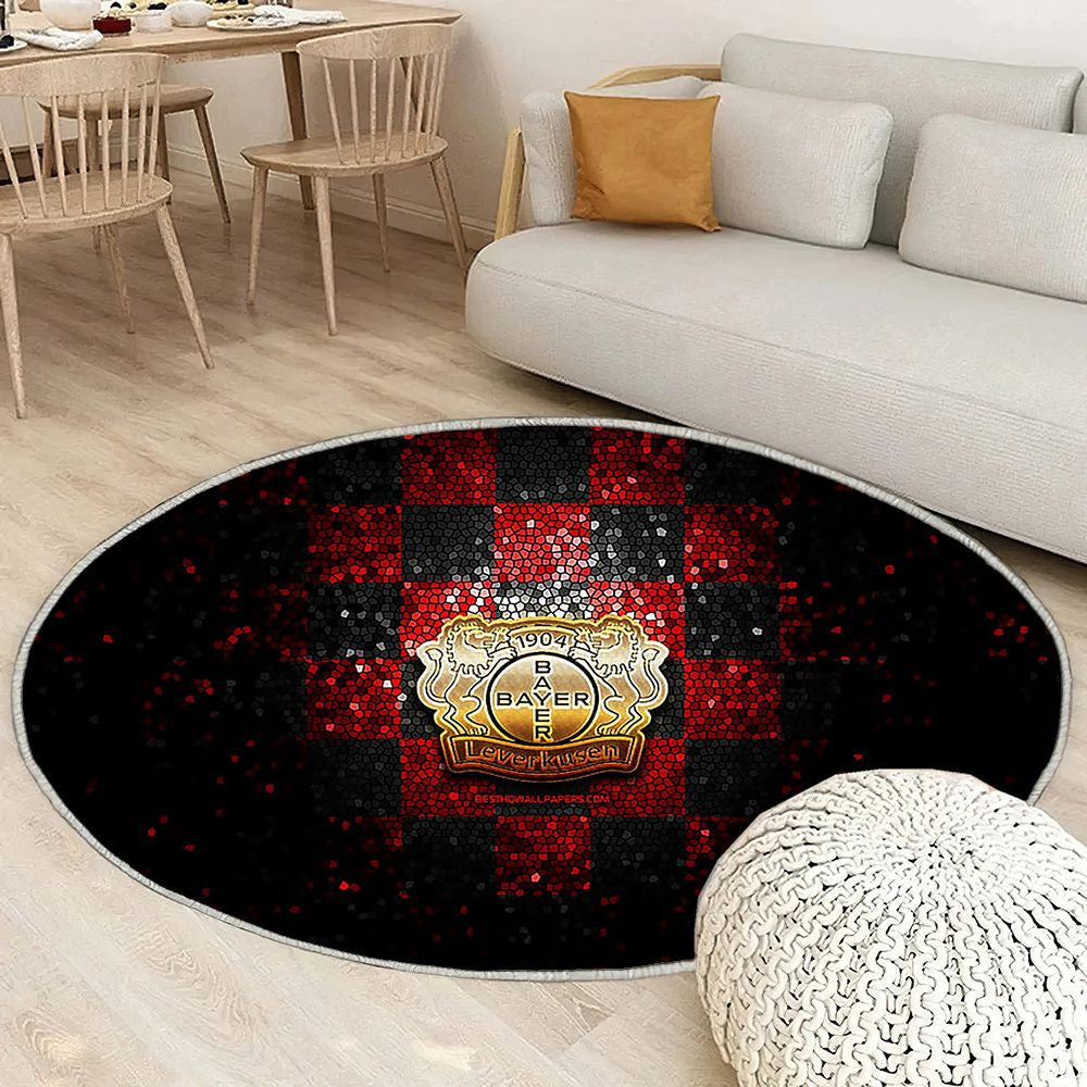 Bayer Leverkusen Fc Tapis Sol - Tapis De Salon, Bundesliga Rouge Noir Football Tapis Art, Tapis pour la décoration de la maison