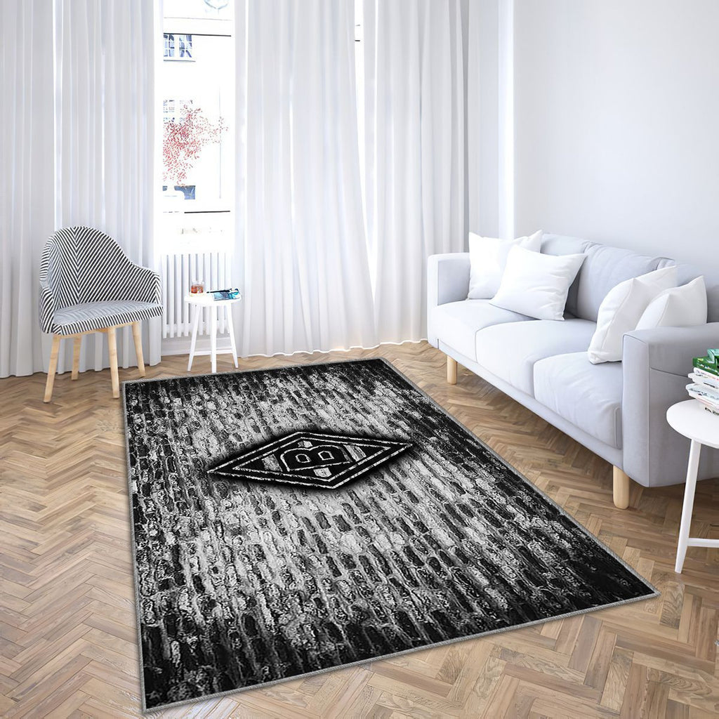 Borussia Monchengladbach Fc Tapis Sol - Tapis De Salon, Mur De Briques Blanches Bundesliga Club De Football Allemand Tapis Art, Tapis pour la décoration de la maison