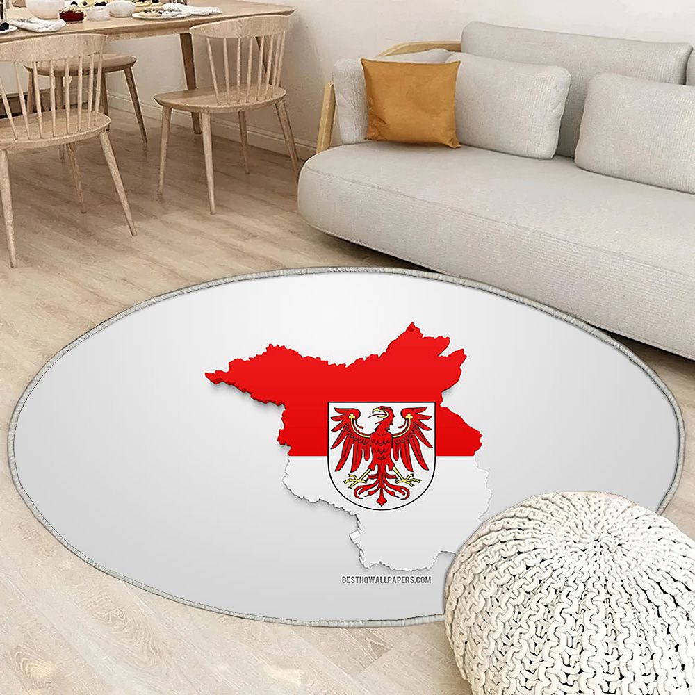 Silhouette de carte de Brandebourg Tapis Sol - Tapis De Salon, Allemagne Drapeau 3D de Brandebourg Allemagne Tapis Art, Tapis pour la décoration de la maison