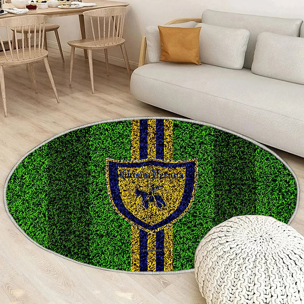 Chievo Vérone Fc Logo Tapis Sol - Tapis De Salon, Club De Football Italien Bleu Jaune Tapis Art, Tapis pour la décoration de la maison