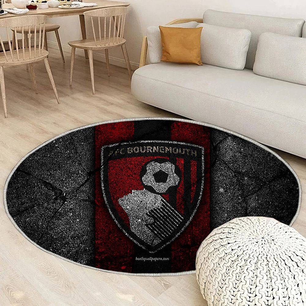 Bournemouth Fc Logo Tapis Sol - Tapis De Salon, Grunge Angleterre Tapis Art, Tapis pour la décoration de la maison