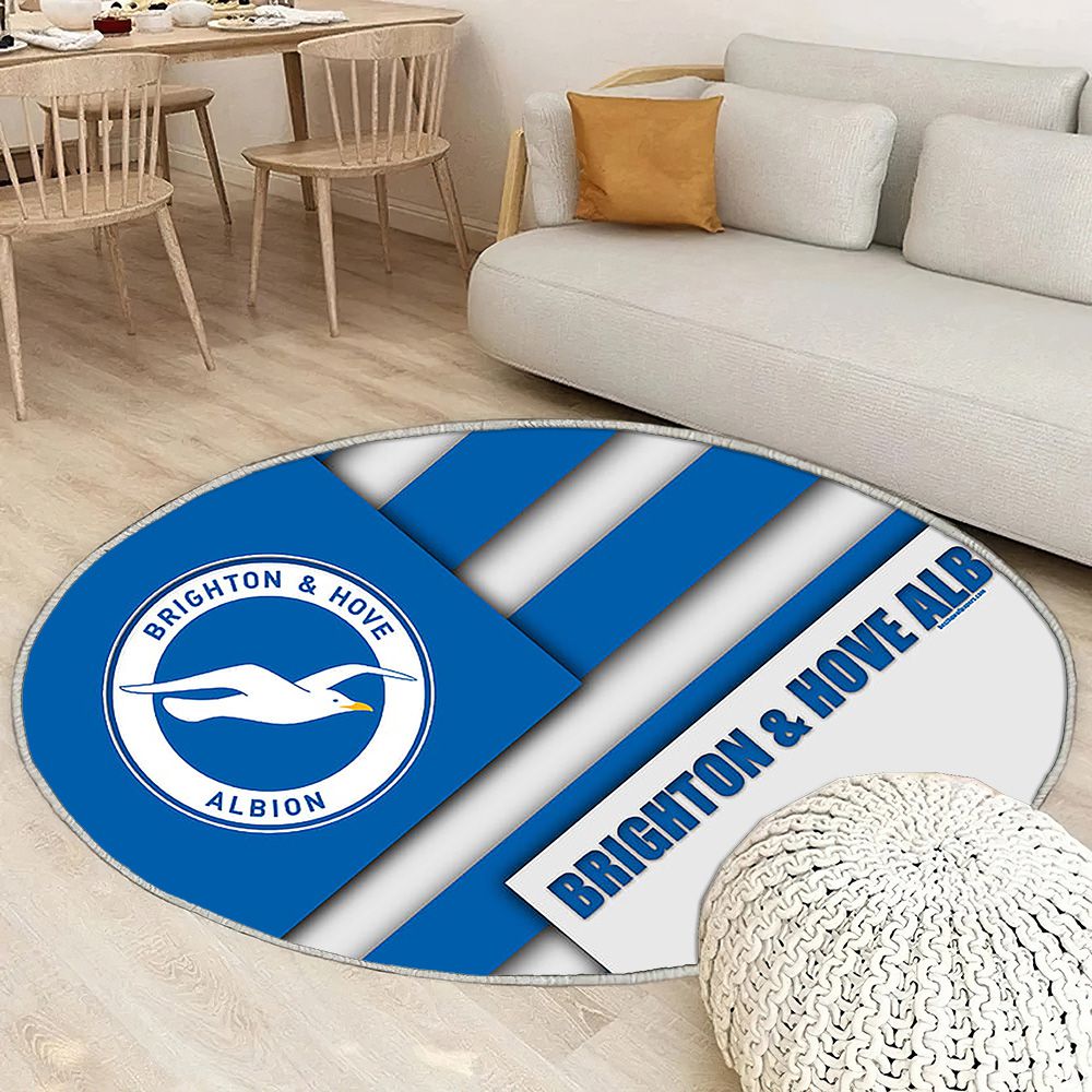 Brighton And Hove Albion Fc Tapis Sol - Tapis De Salon, Blue White Ion Football Brighton Hove Tapis Art, Tapis pour la décoration de la maison