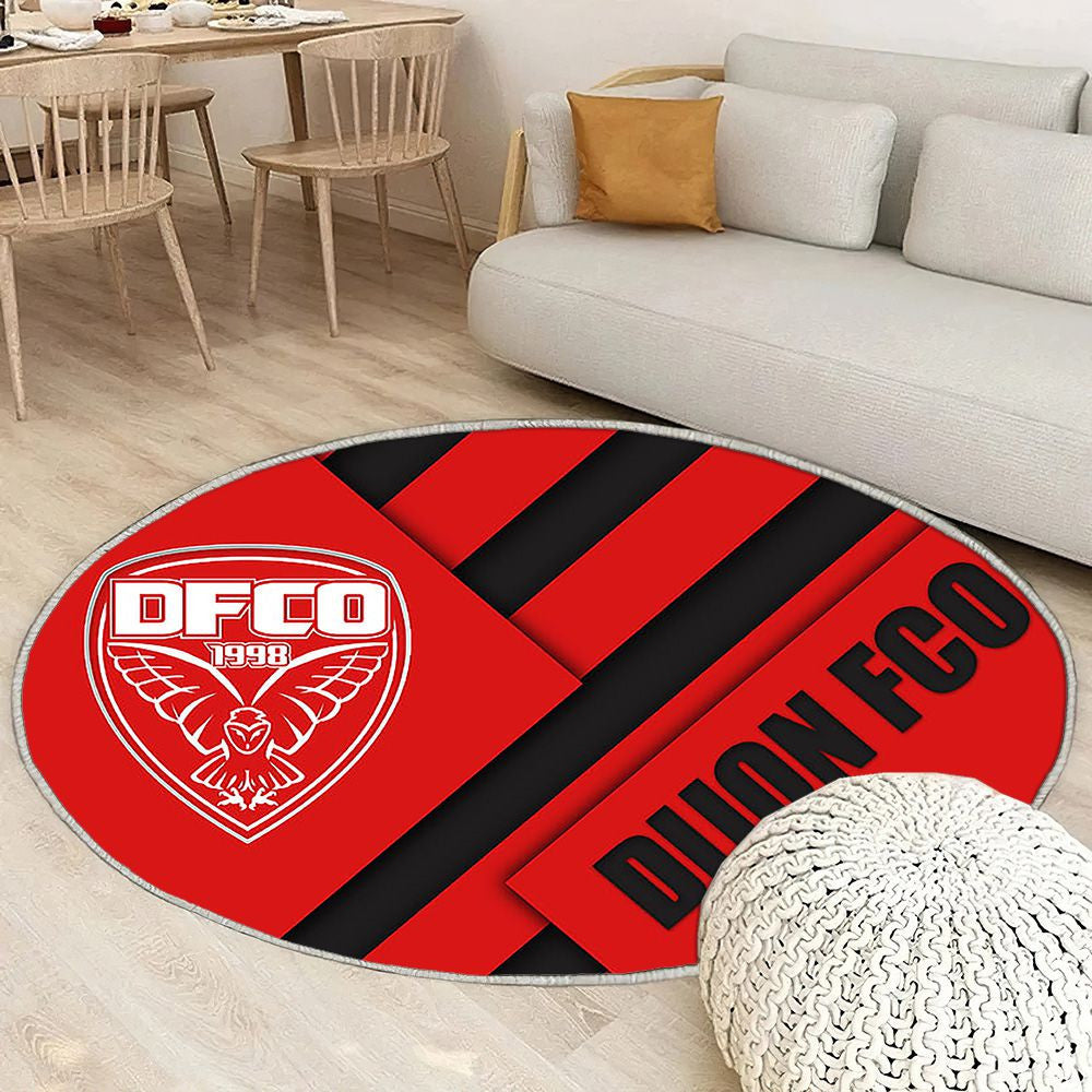 Dijon Fco Tapis Sol - Tapis De Salon, Ion Rouge Blanc Football Français Tapis Art, Tapis pour la décoration de la maison