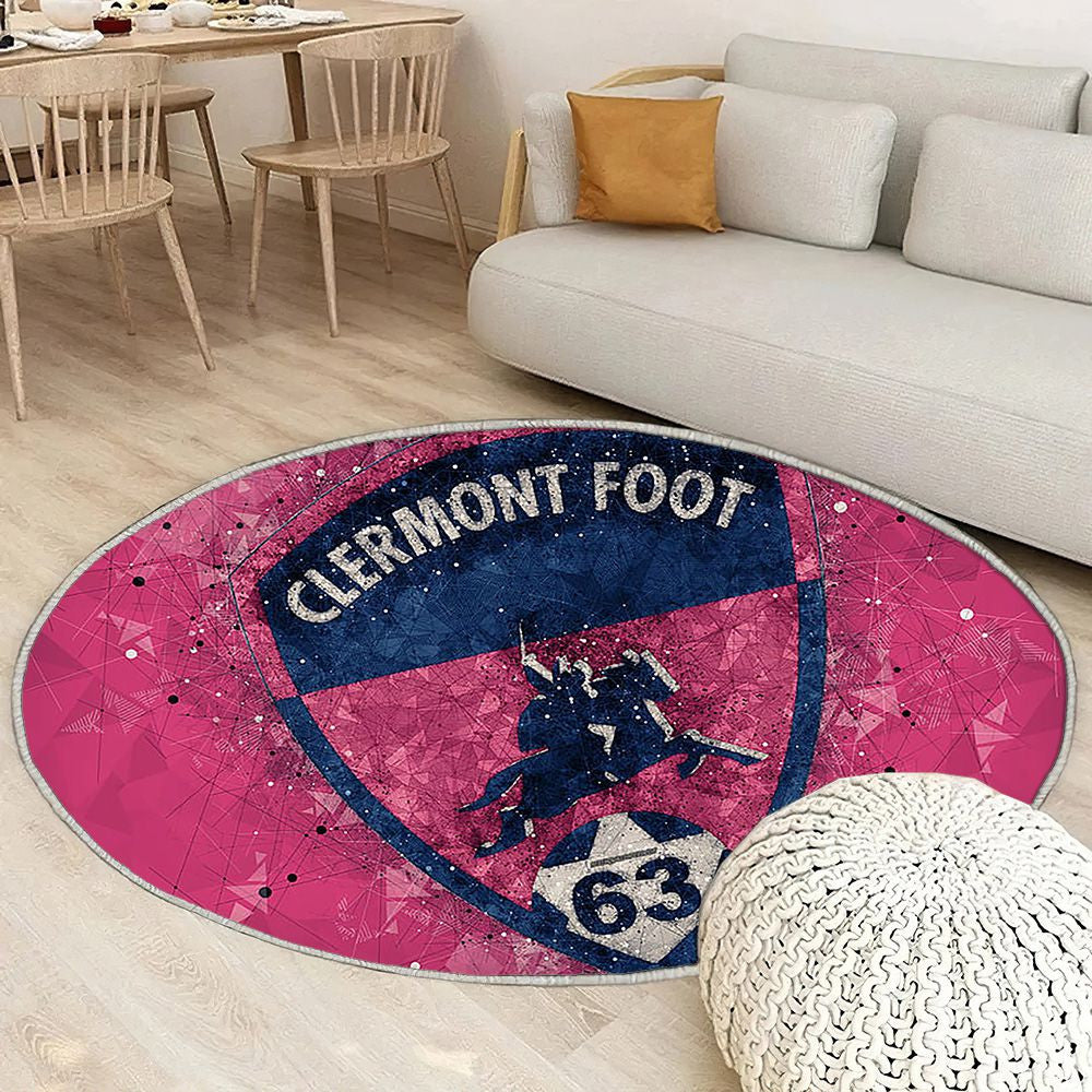 Logo Clermont Foot 63 Tapis Sol - Tapis De Salon, Football Français Tapis Art, Tapis pour la décoration de la maison