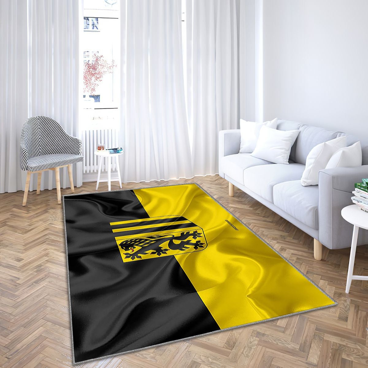 Drapeau de Dresde Tapis Sol - Tapis De Salon, ville allemande de Dresde en Allemagne Tapis Art, Tapis pour la décoration de la maison