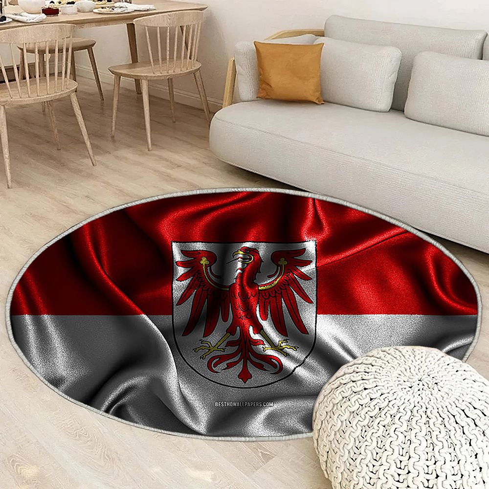 Drapeau Brandebourg Drapeaux ondulés en soie Tapis Sol - Tapis De Salon, Drapeaux en tissu Brandebourg Brandebourg Tapis Art, Tapis pour la décoration de la maison