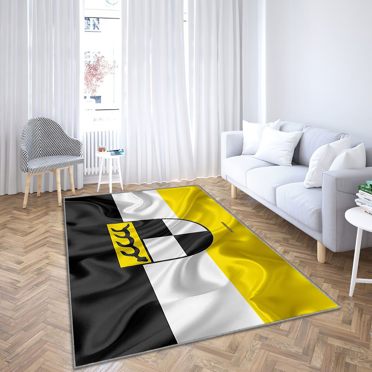 Drapeau de Balingen Tapis Sol - Tapis De Salon, ville allemande de Balingen Allemagne Tapis Art, Tapis pour la décoration de la maison