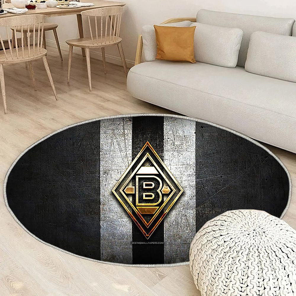 Borussia Mönchengladbach Tapis Sol - Tapis De Salon, Bundesliga Black Metal Football Tapis Art, Tapis pour la décoration de la maison