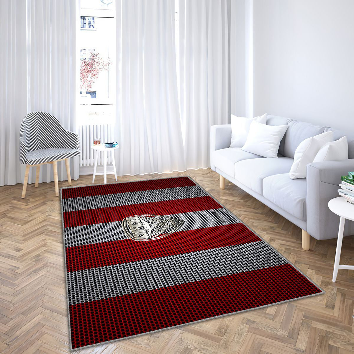 Dijon Fco Logo Maille Blanche Dijon Fco Tapis Sol - Tapis De Salon, Dijon France Tapis Art, Tapis pour la décoration de la maison