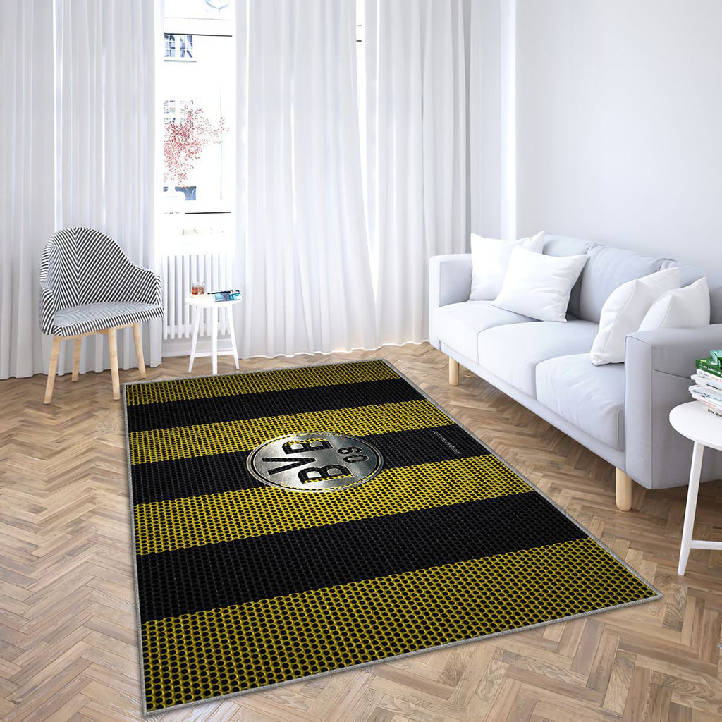 Logo Borussia Dortmund Tapis Sol - Tapis De Salon, Bvb Maille Jaune-Noir Tapis Art, Tapis pour la décoration de la maison