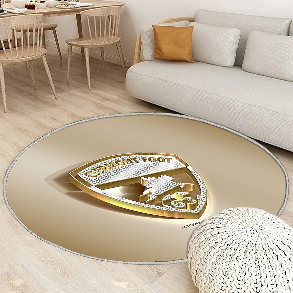 Clermont Foot Auvergne 63 Tapis Sol - Tapis De Salon, Golden Silverclermont-Ferrand France Tapis Art, Tapis pour la décoration de la maison