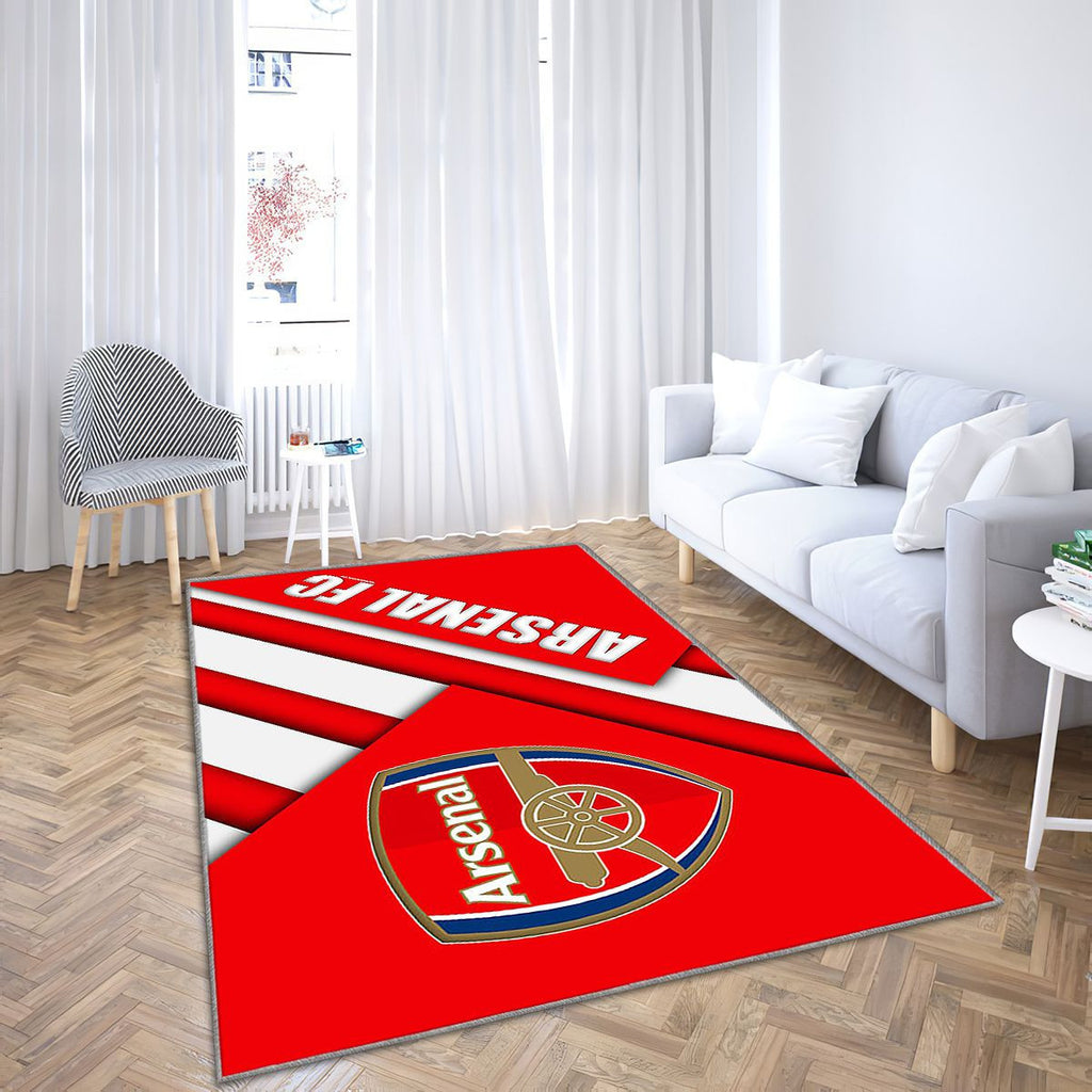 Arsenal Fc Tapis Sol - Tapis De Salon, Red White Ion Football Londres Tapis Art, Tapis pour la décoration de la maison