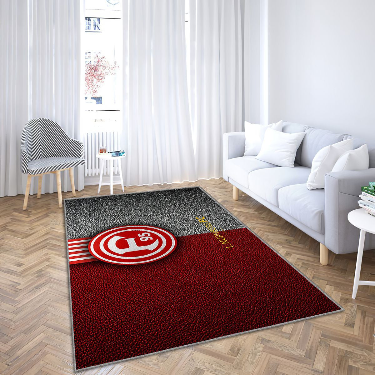 Fc NNberg Leather Texturenuremberg Allemagne Tapis Sol - Tapis De Salon, Deuxième Division Tapis Art, Tapis pour la décoration de la maison