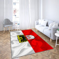 Drapeau de la ville de Duisburggerman Rhénanie du Nord-Westphalie Tapis Sol - Tapis De Salon, Allemagne Symboles Tapis Art, Tapis pour la décoration de la maison
