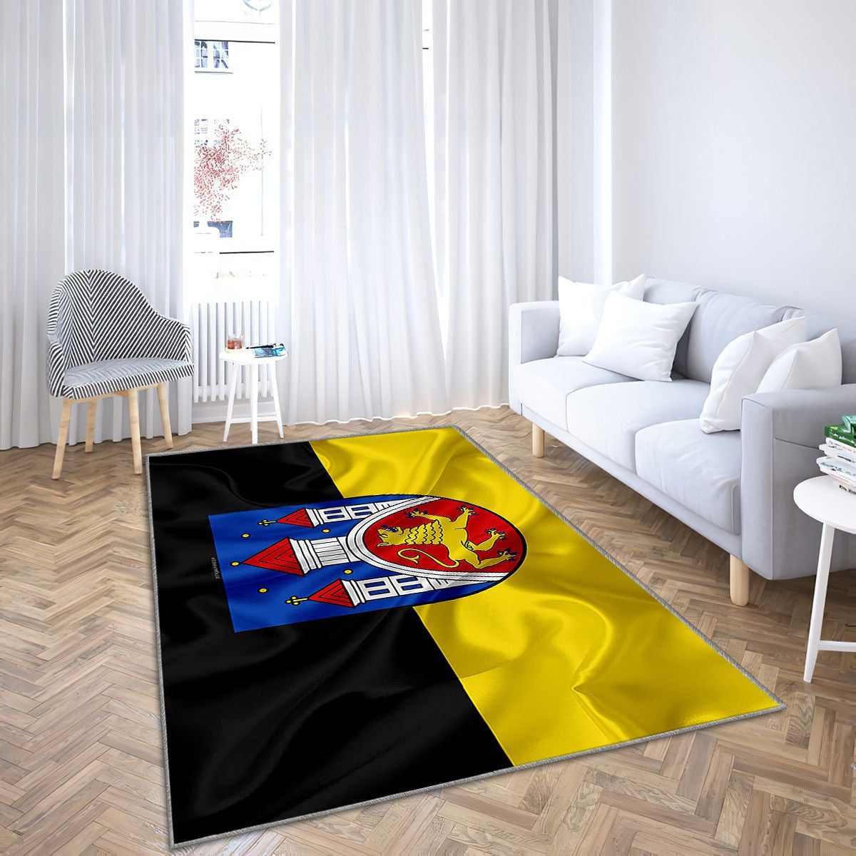 Drapeau de la ville de Chottingengerman Chottingen Tapis Sol - Tapis De Salon, symboles de l'Allemagne Tapis Art, Tapis pour la décoration de la maison