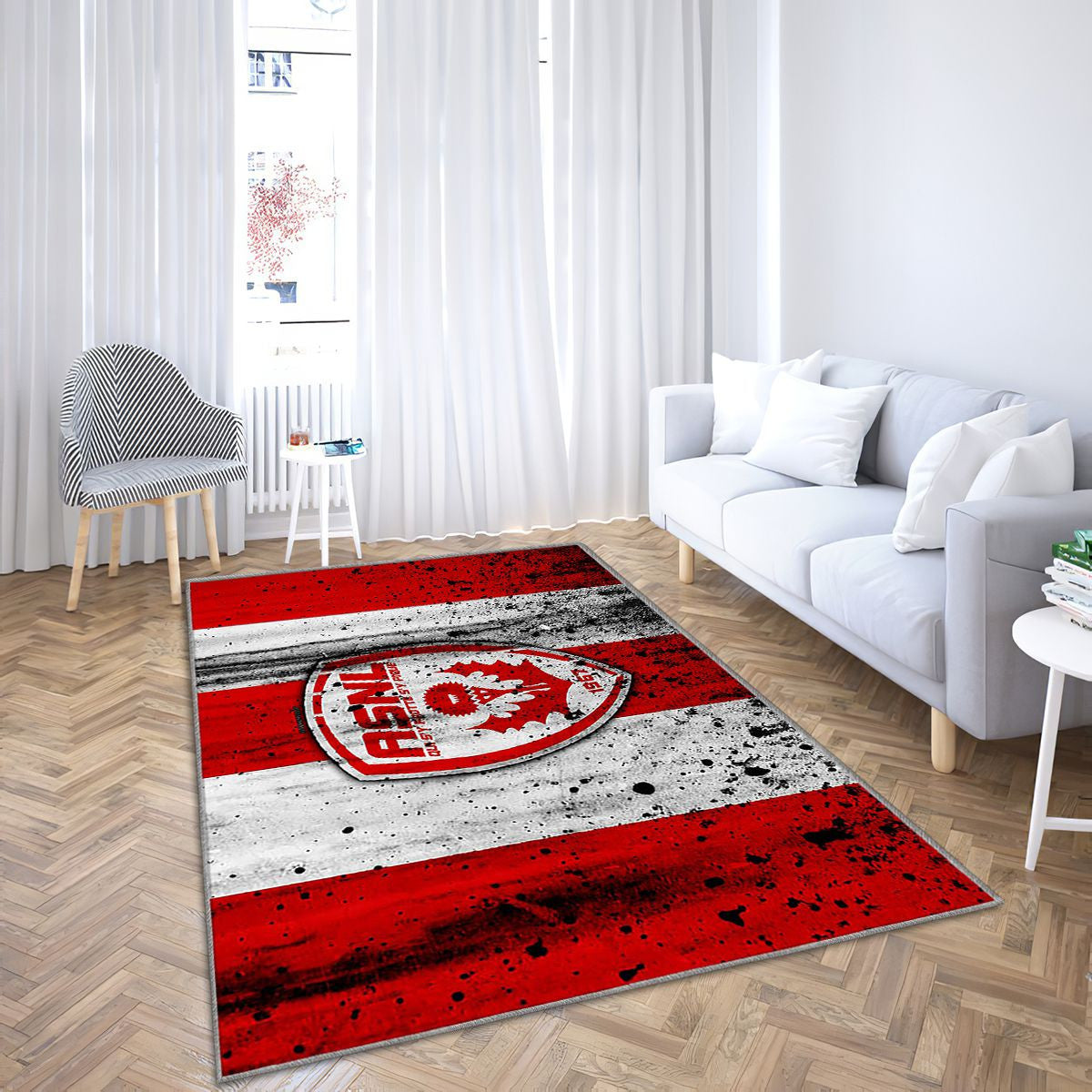 Fc Nancy Logoasnl Francesoccer Tapis Sol - Tapis De Salon, Tapis Art, Tapis pour la décoration de la maison