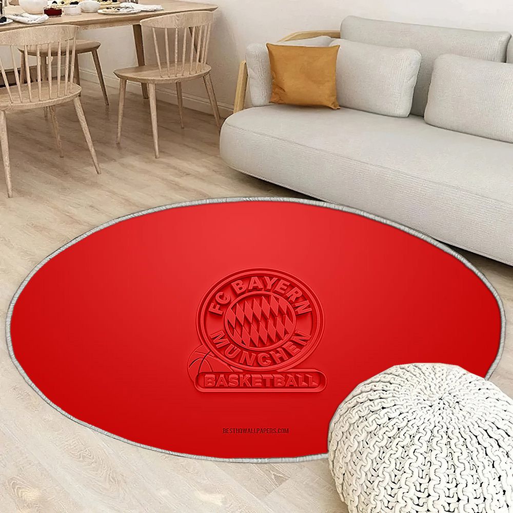 Basket-ball Fc Bayern Munich Tapis Sol - Tapis De Salon, Red Bbl 3D Tapis Art, Tapis pour la décoration de la maison