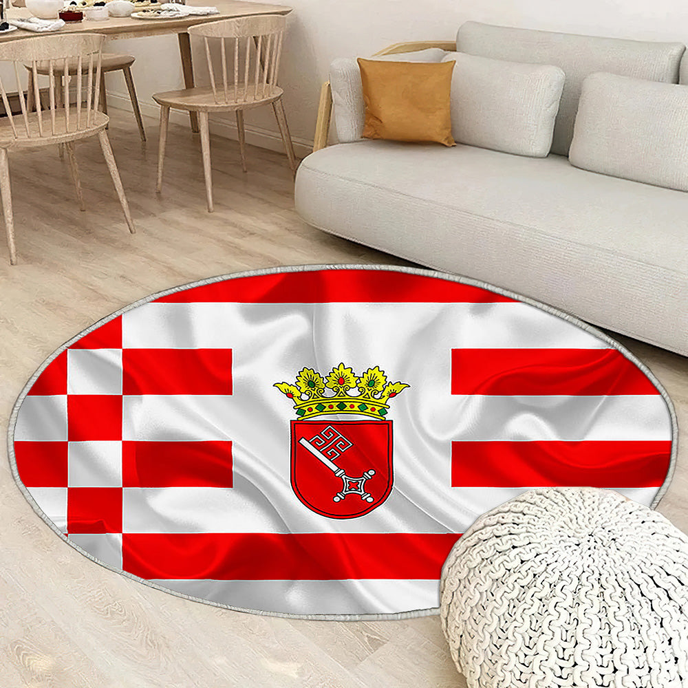 Drapeau de Brême Tapis Sol - Tapis De Salon, Allemagne Drapeau de Brême en soie Tapis Art, Tapis pour la décoration de la maison
