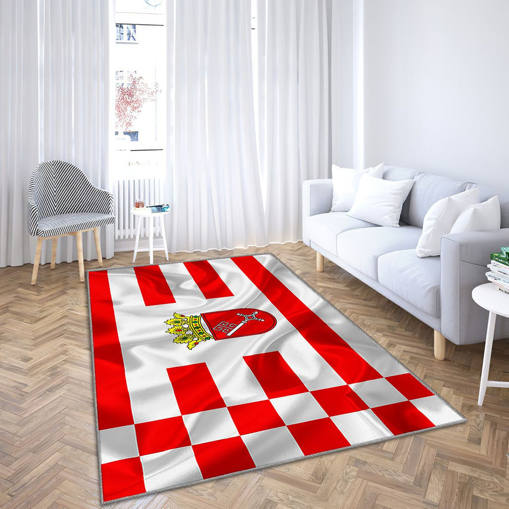 Drapeau de Brême Tapis Sol - Tapis De Salon, Allemagne Drapeau de Brême en soie Tapis Art, Tapis pour la décoration de la maison