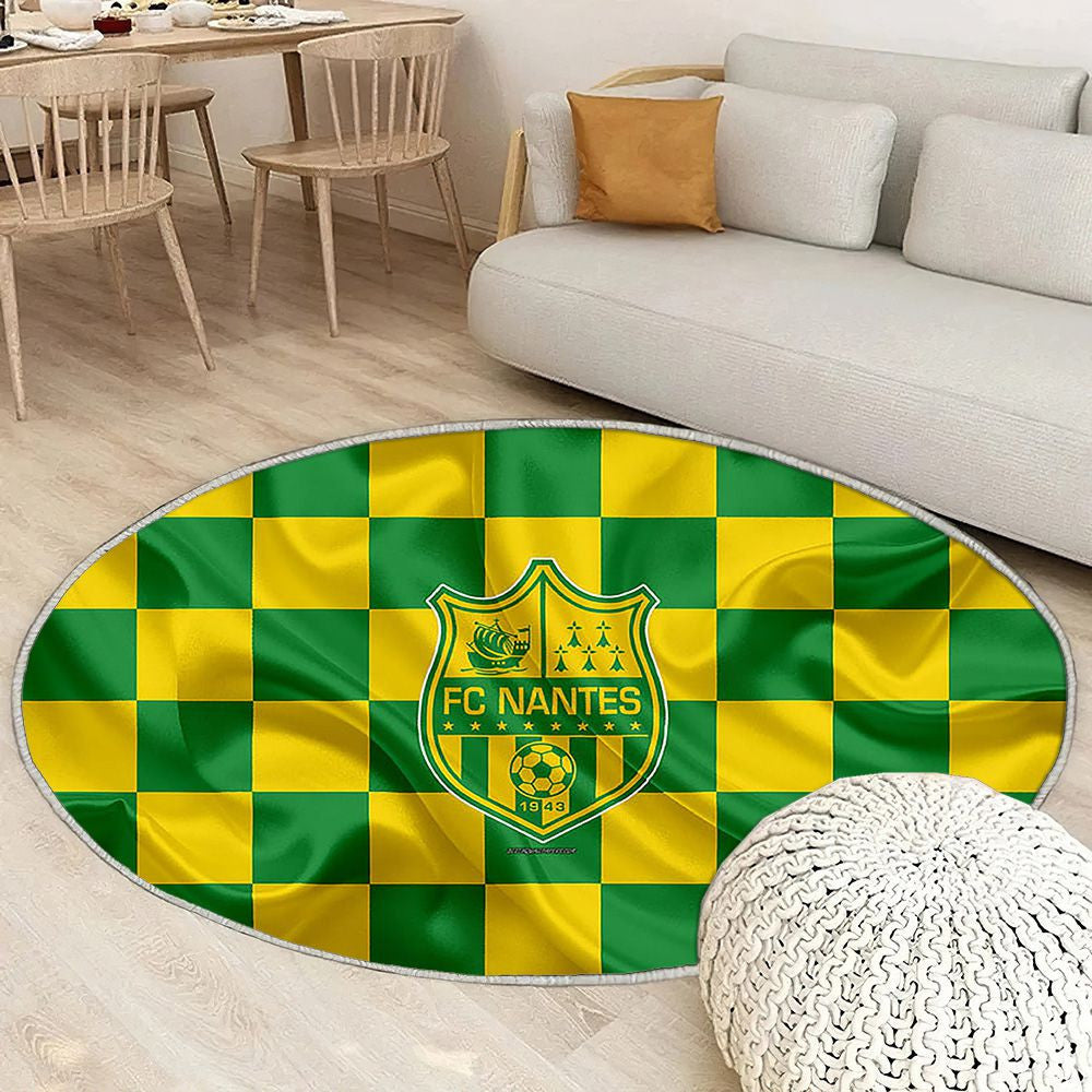 Logo Fc Nantes Tapis Sol - Tapis De Salon, Drapeau Jaune Vert Footballnantes Français Tapis Art, Tapis pour la décoration de la maison