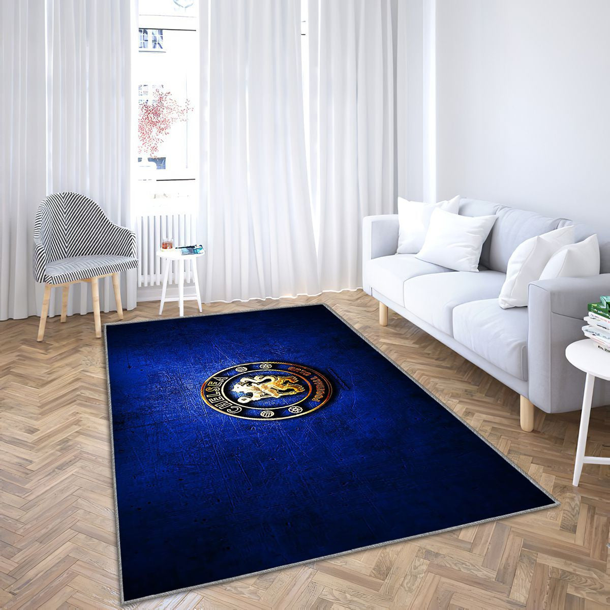 Chelsea Fc Tapis Sol - Tapis De Salon, Premier League Blue Soccer Tapis Art, Tapis pour la décoration de la maison