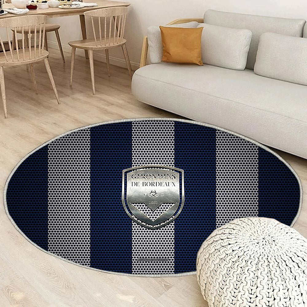 Fc Girondins De Bordeaux Logobleu Blanc Blanc Mesh Fc Girondins De Bordeaux Tapis Sol - Tapis De Salon, Bordeaux France Tapis Art, Tapis pour la décoration de la maison