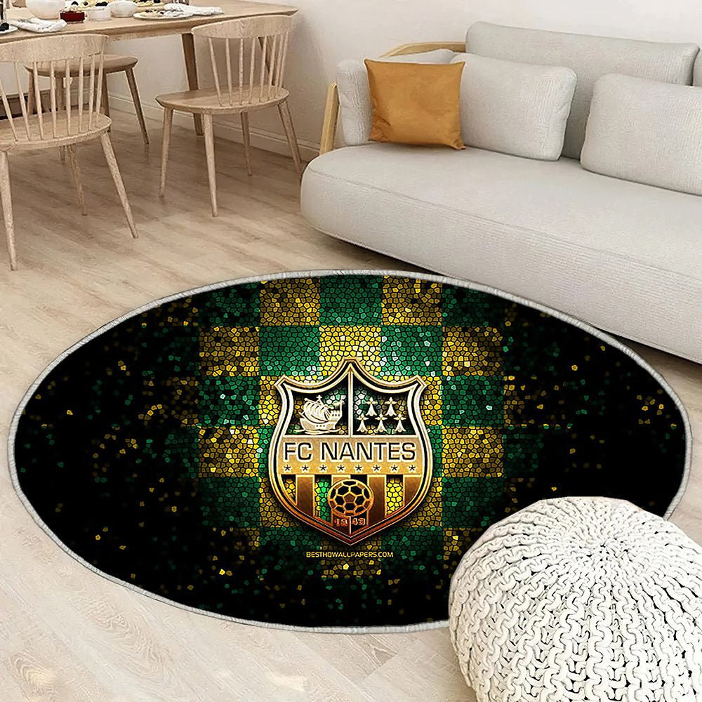Fc Nantes Tapis Sol - Tapis De Salon, Ligue 1 Vert Jaune Football Tapis Art, Tapis pour la décoration de la maison