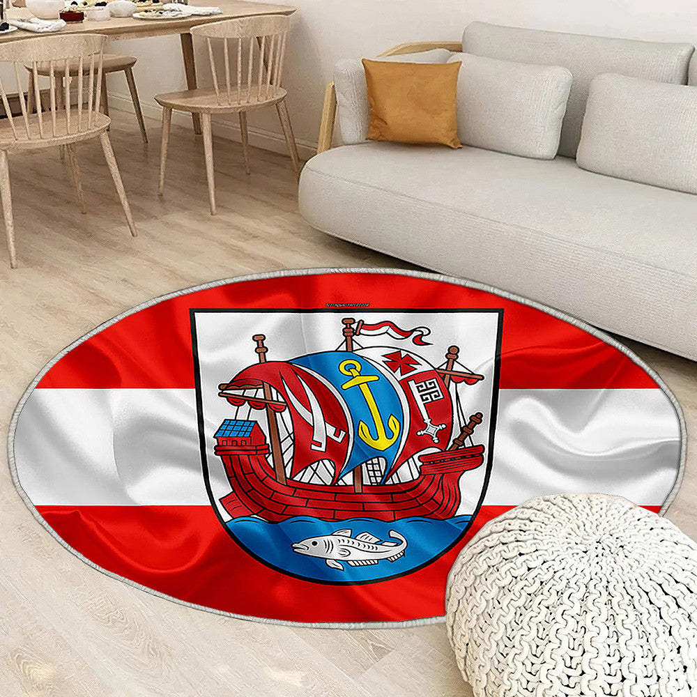 Drapeau de la ville allemande de Bremerhaven Symboles de Bremerhaven Tapis Sol - Tapis De Salon, Allemagne Tapis Art, Tapis pour la décoration de la maison