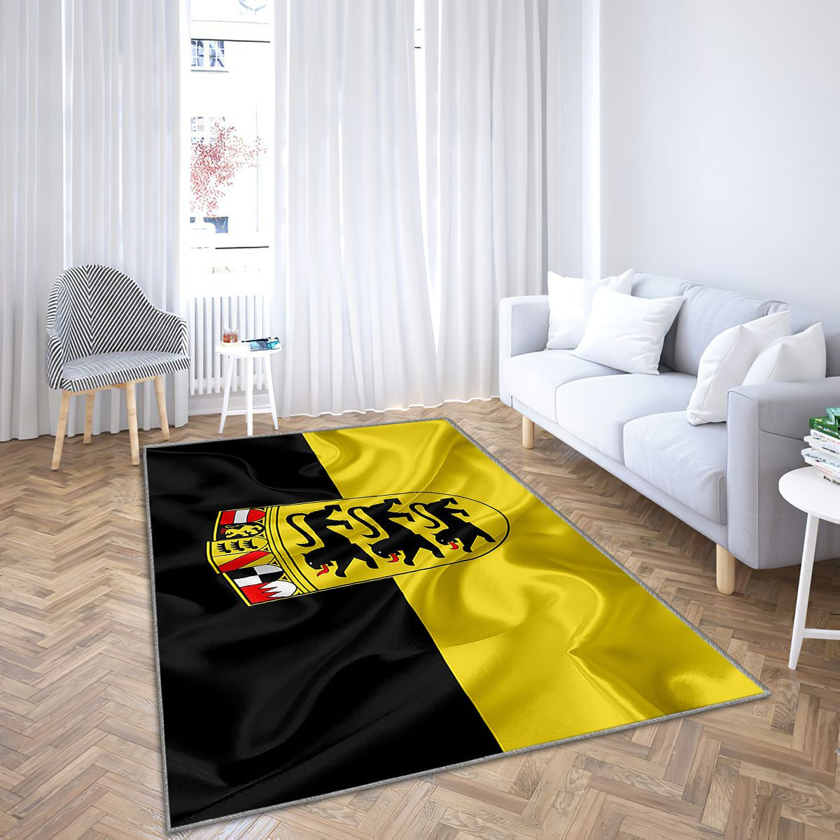Drapeau du Bade-Wrttemberg Tapis Sol - Tapis De Salon, terres allemandes Baden Tapis Art, Tapis pour la décoration de la maison