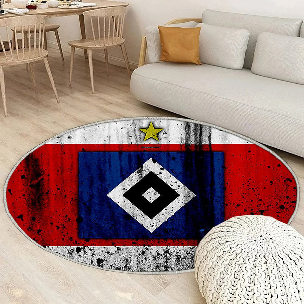 Fc Hamburger Sv Logohsv Allemagne Tapis Sol - Tapis De Salon, Club De Football Tapis Art, Tapis pour la décoration de la maison