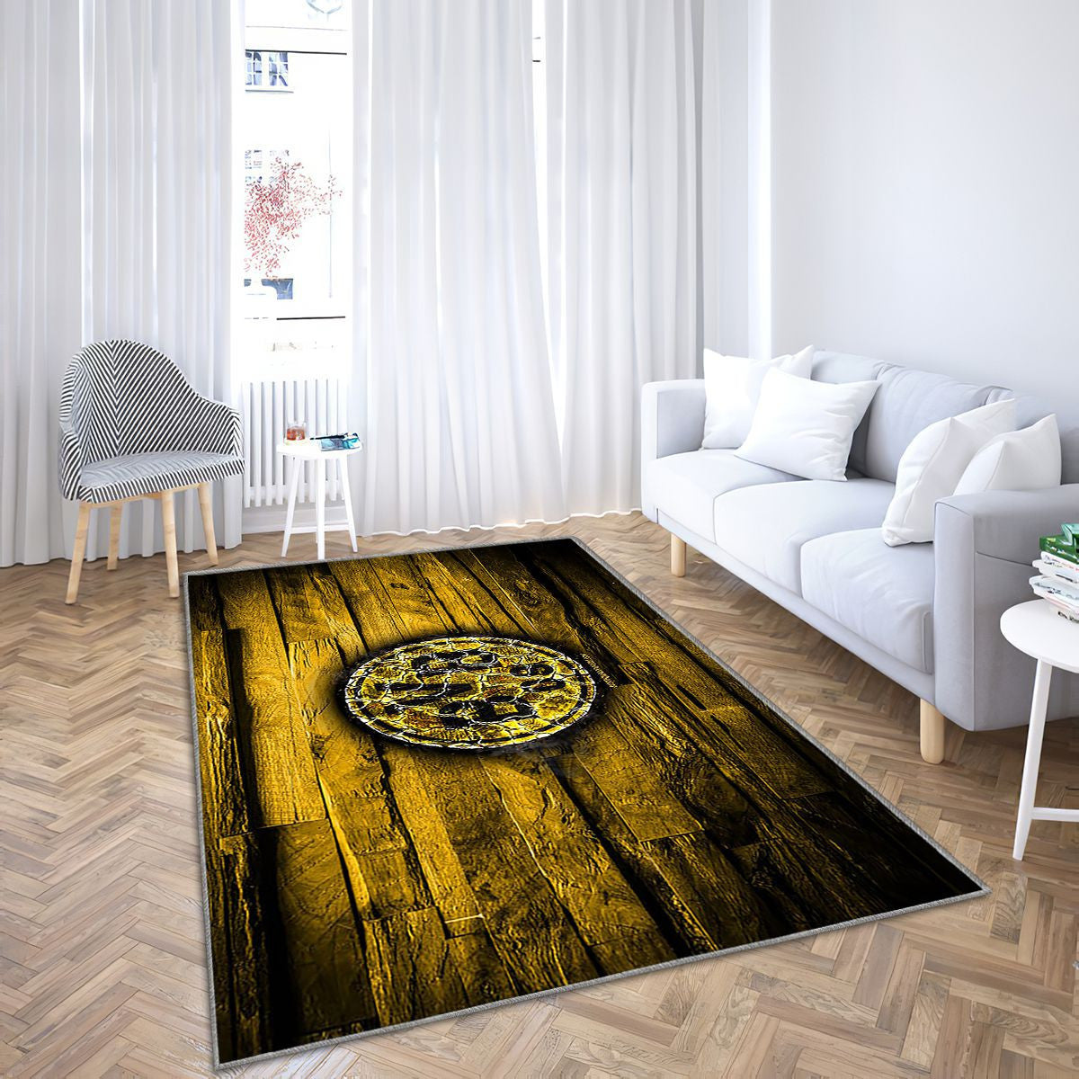 Borussia Dortmund Fc Tapis Sol - Tapis De Salon, Bvb Bundesliga Jaune Woodenborussia Dortmund Tapis Art, Tapis pour la décoration de la maison