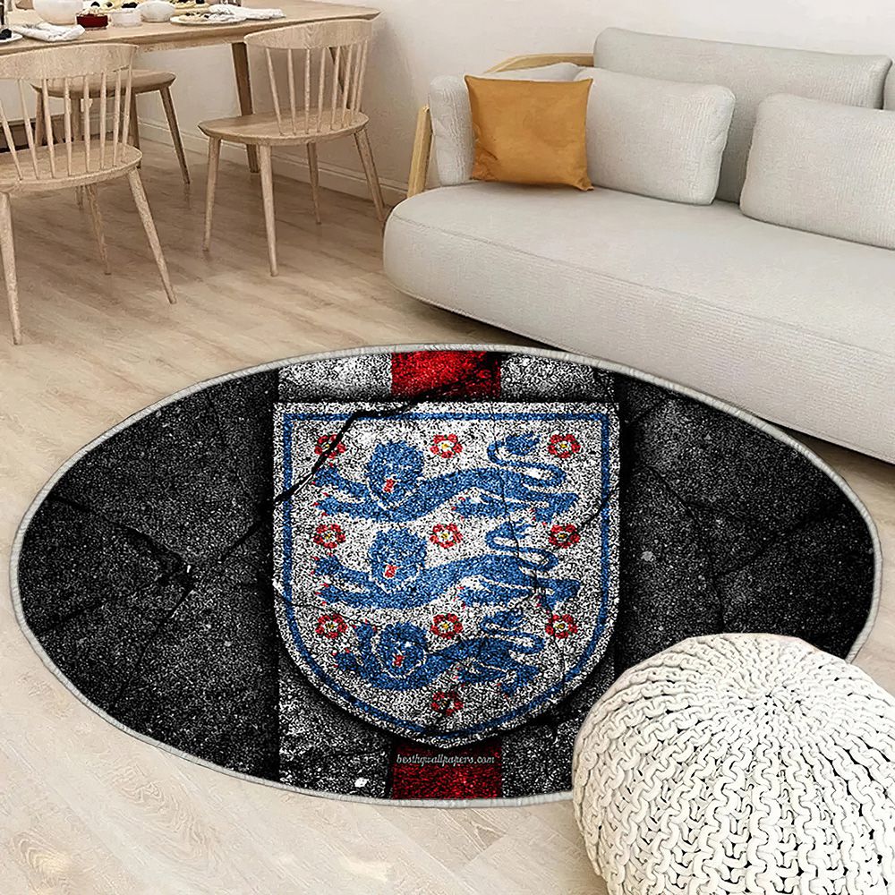 Emblème de l'équipe de football anglaise Tapis Sol - Tapis De Salon, football européen Tapis Art, Tapis pour la décoration de la maison