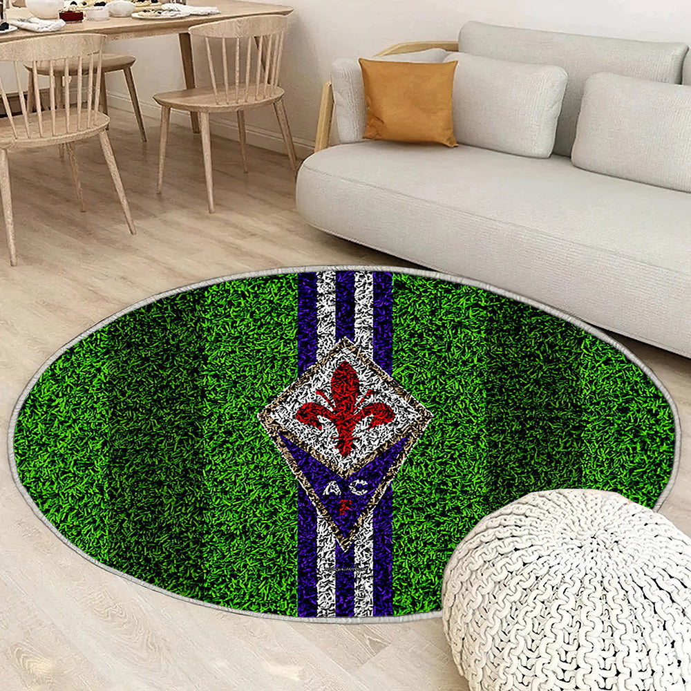 Fiorentina Fc Logo Tapis Sol - Tapis De Salon, Club De Football Italien Violet Blanc Tapis Art, Tapis pour la décoration de la maison