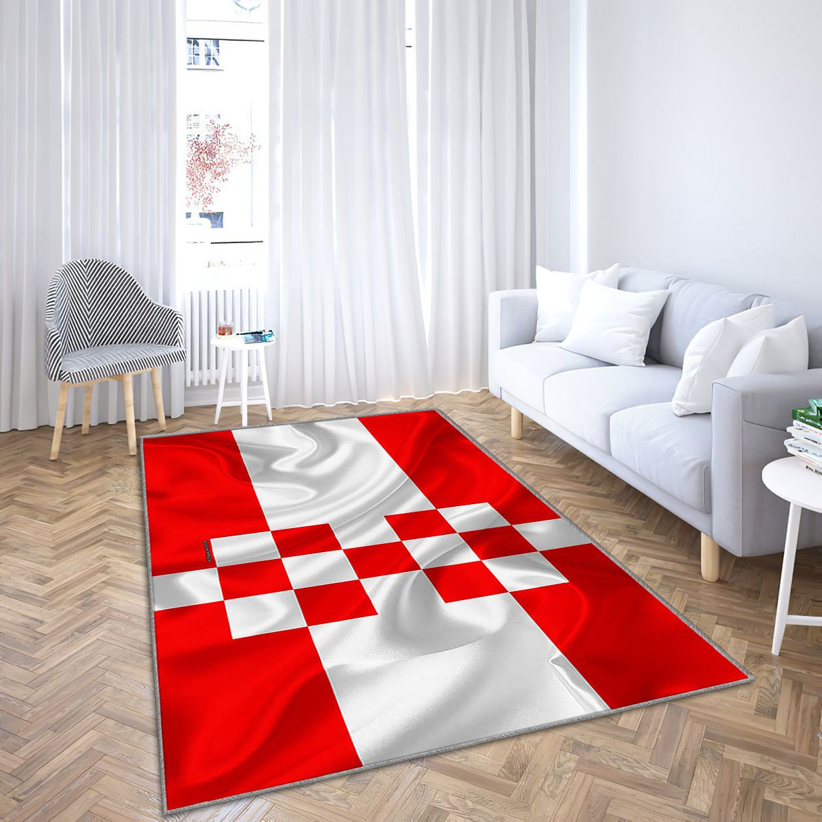 Drapeau de Hamm Tapis Sol - Tapis De Salon, ville allemande Hamm Rhénanie du Nord-Westphalie Tapis Art, Tapis pour la décoration de la maison