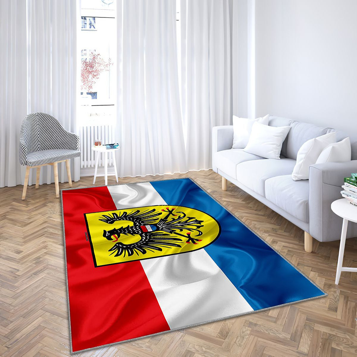 Drapeau de la ville allemande de Heilbronn Tapis Sol - Tapis De Salon, symboles de Heilbronn Tapis Art, Tapis pour la décoration de la maison