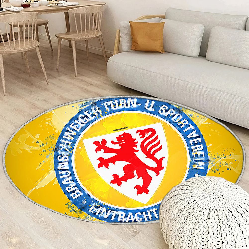 Eintracht Braunschweig peinture Artgerman équipe de football Bundesliga 2 Tapis Sol - Tapis De Salon, fond jaune Tapis Art, Tapis pour la décoration de la maison