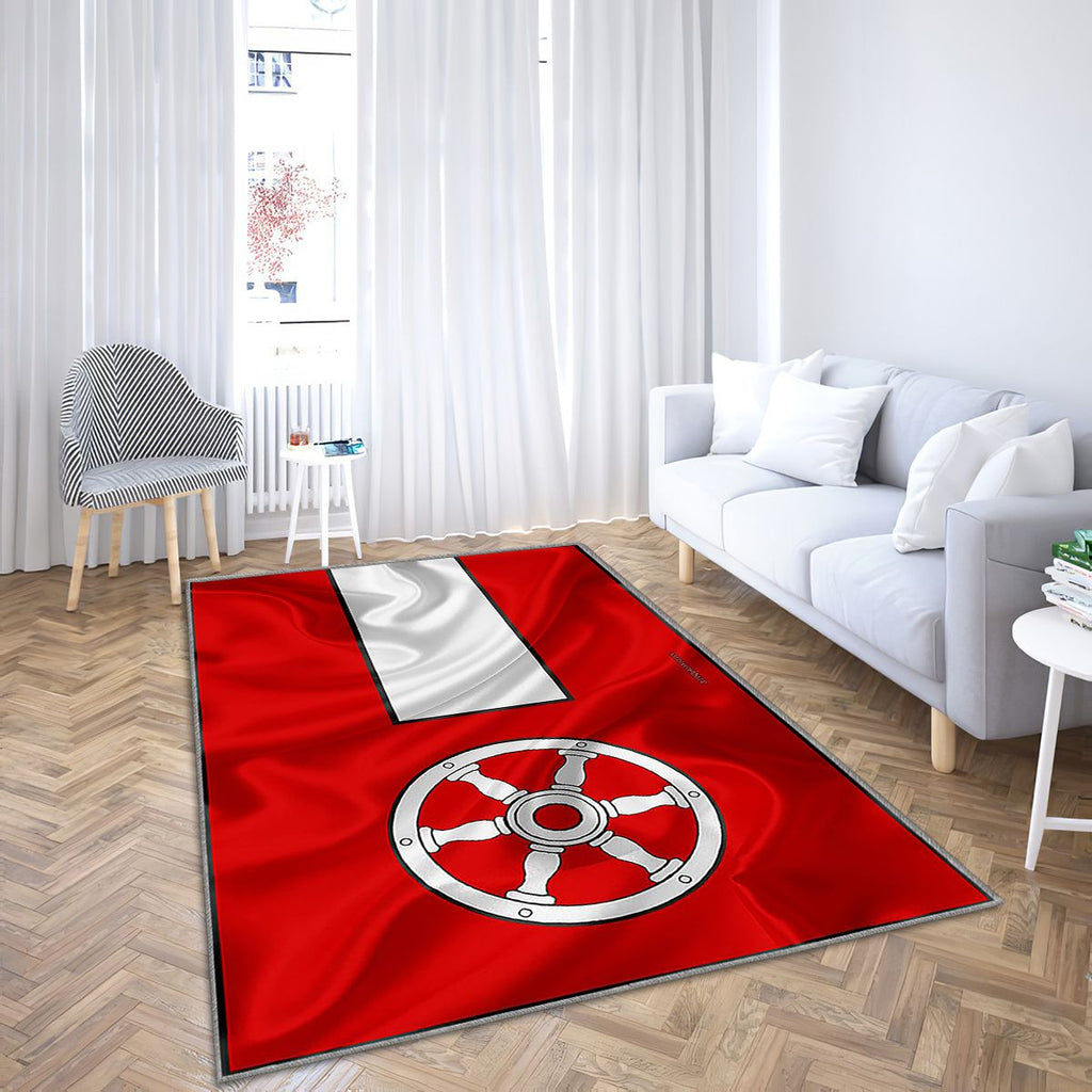 Drapeau d'Erfurt Tapis Sol - Tapis De Salon, ville allemande d'Erfurt en Allemagne Tapis Art, Tapis pour la décoration de la maison