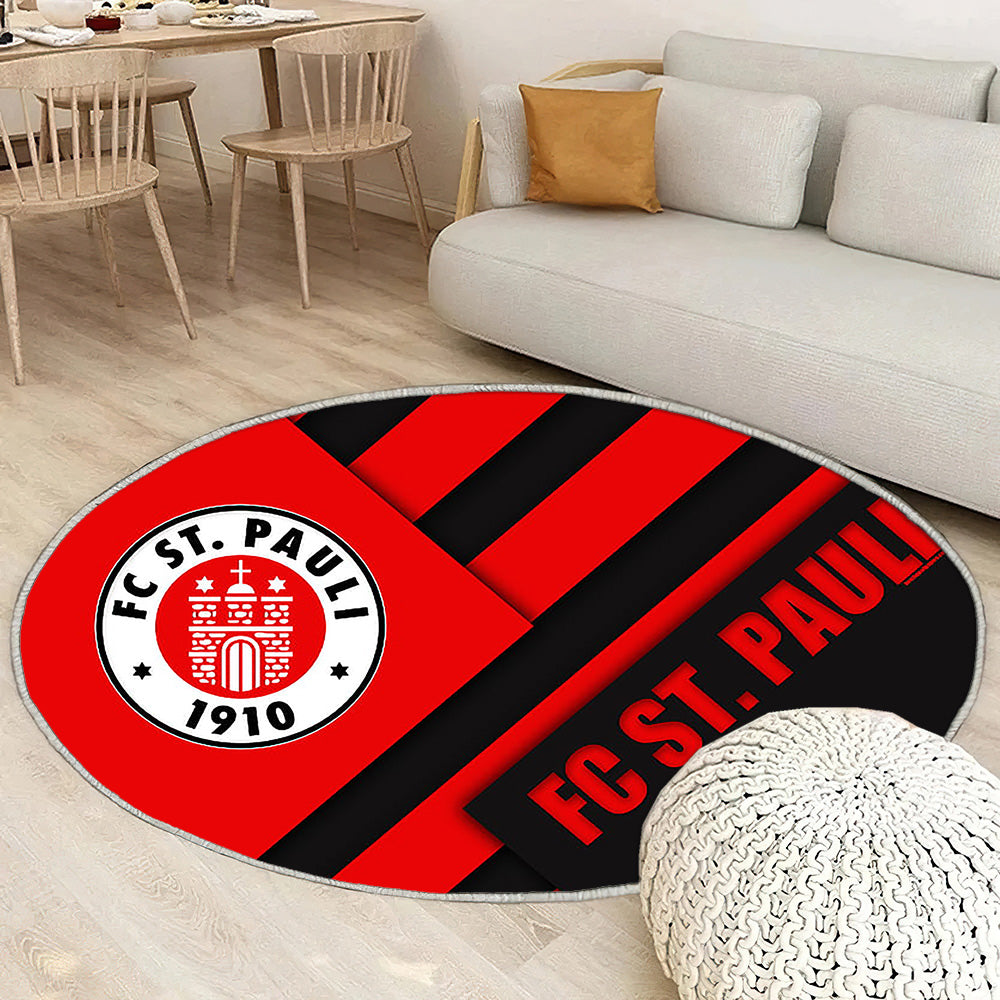 Fc St Paulired Black Ion Hambourg Tapis Sol - Tapis De Salon, Bundesliga 2 Tapis Art, Tapis pour la décoration de la maison