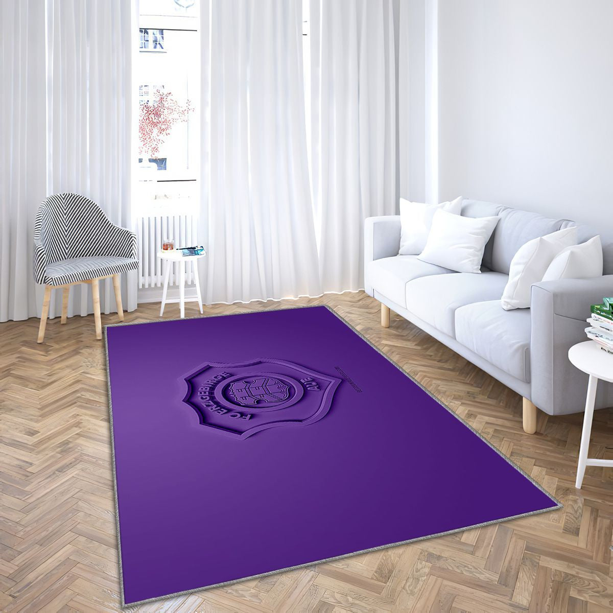 Fc Erzgebirge Aue Tapis Sol - Tapis De Salon, Purple 3D Club de Football allemand Tapis Art, Tapis pour la décoration de la maison