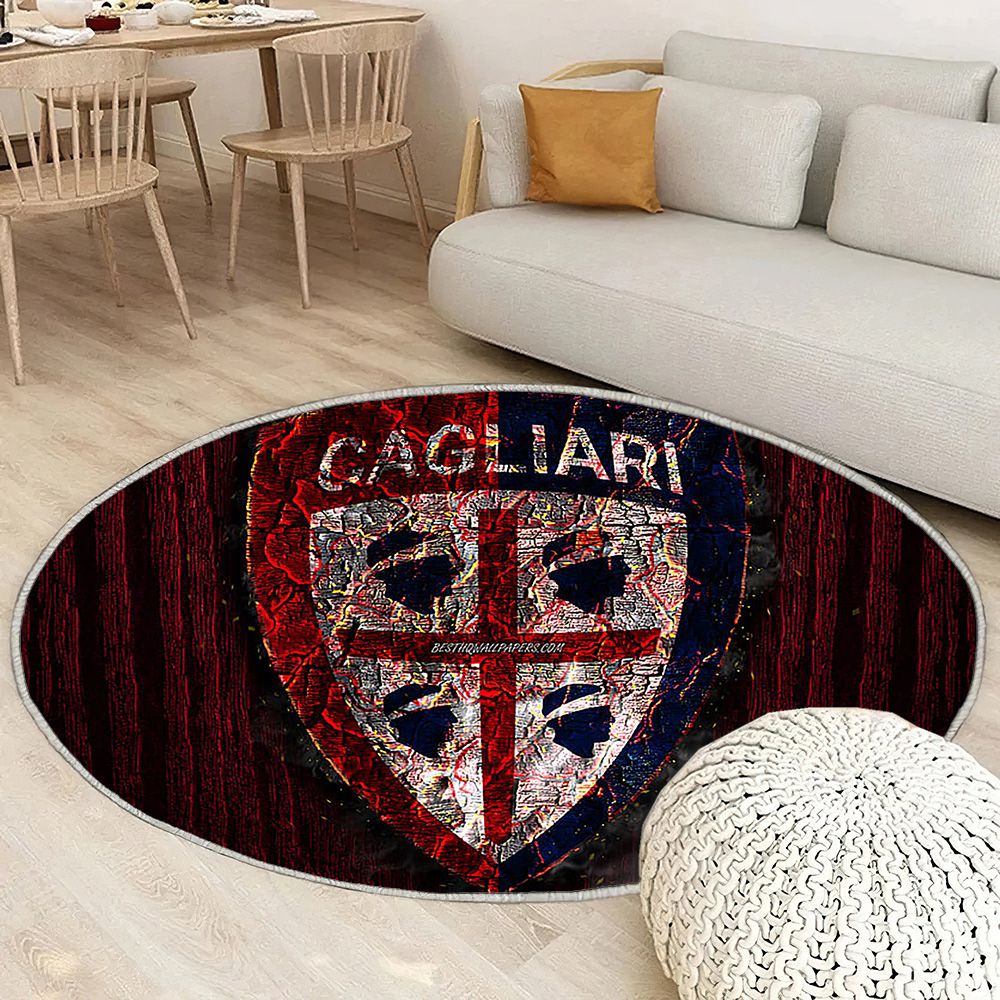 Cagliari Fc Tapis Sol - Tapis De Salon, Serie A Club De Football Italien En Bois Violet Tapis Art, Tapis pour la décoration de la maison