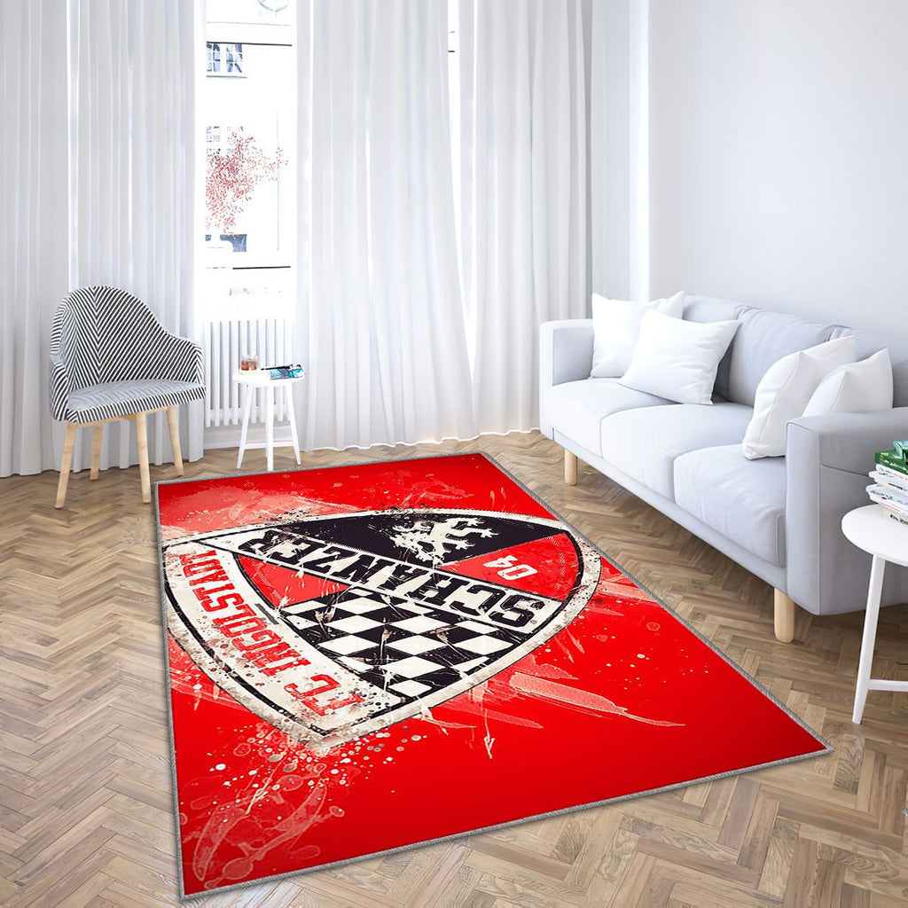 Fc Ingolstadt 04 Peinture Artgerman Football Team Bundesliga 2 Tapis Sol - Tapis De Salon, Fond Rouge Tapis Art, Tapis pour la décoration de la maison