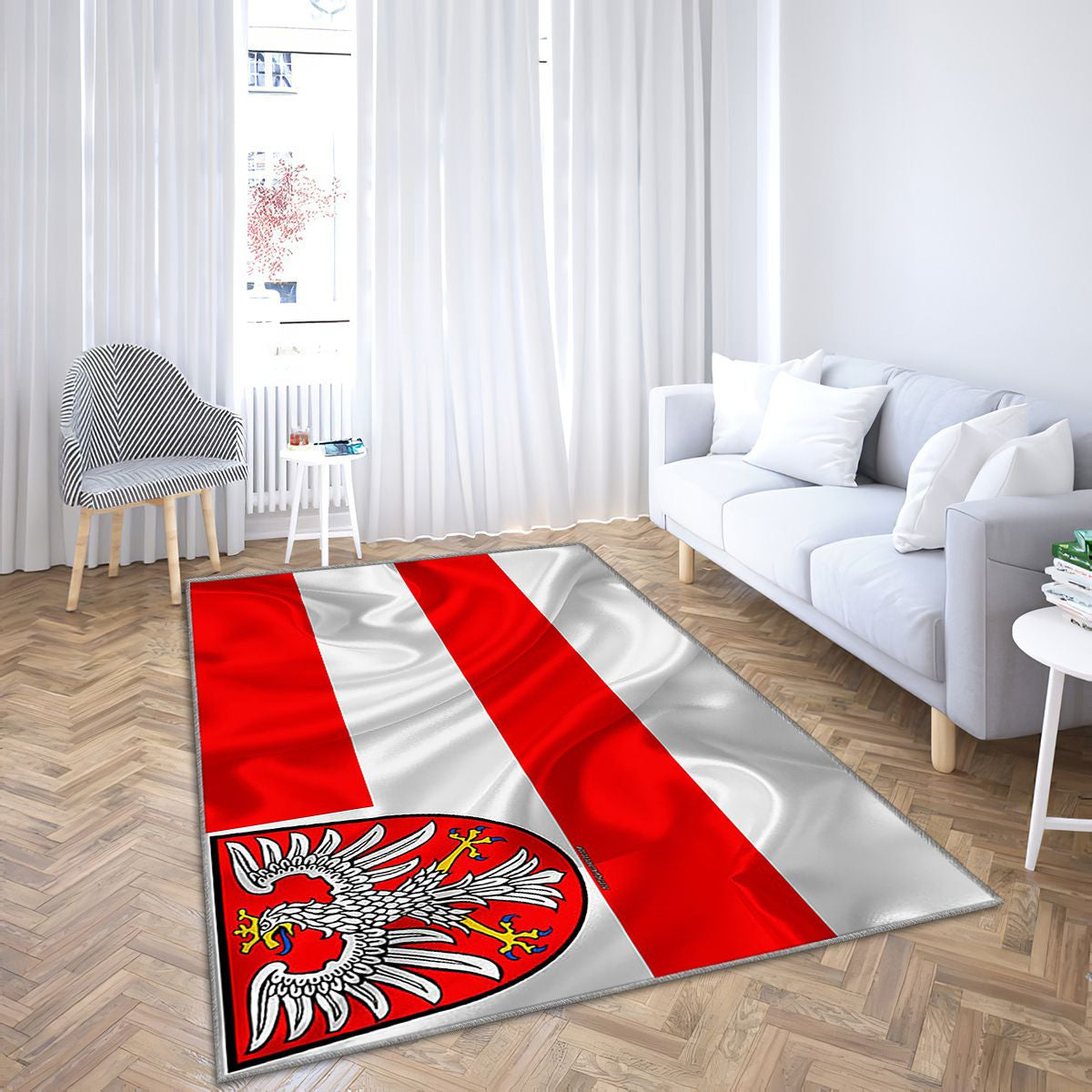 Drapeau De Francfort Tapis Sol - Tapis De Salon, Ville Allemande De Francfort Tapis Art, Tapis pour la décoration de la maison