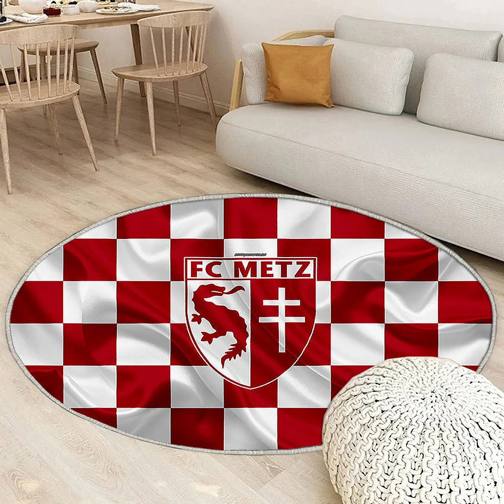 Logo Fc Metz Tapis Sol - Tapis De Salon, Drapeau Blanc Bourgogne French Footballmetz Tapis Art, Tapis pour la décoration de la maison