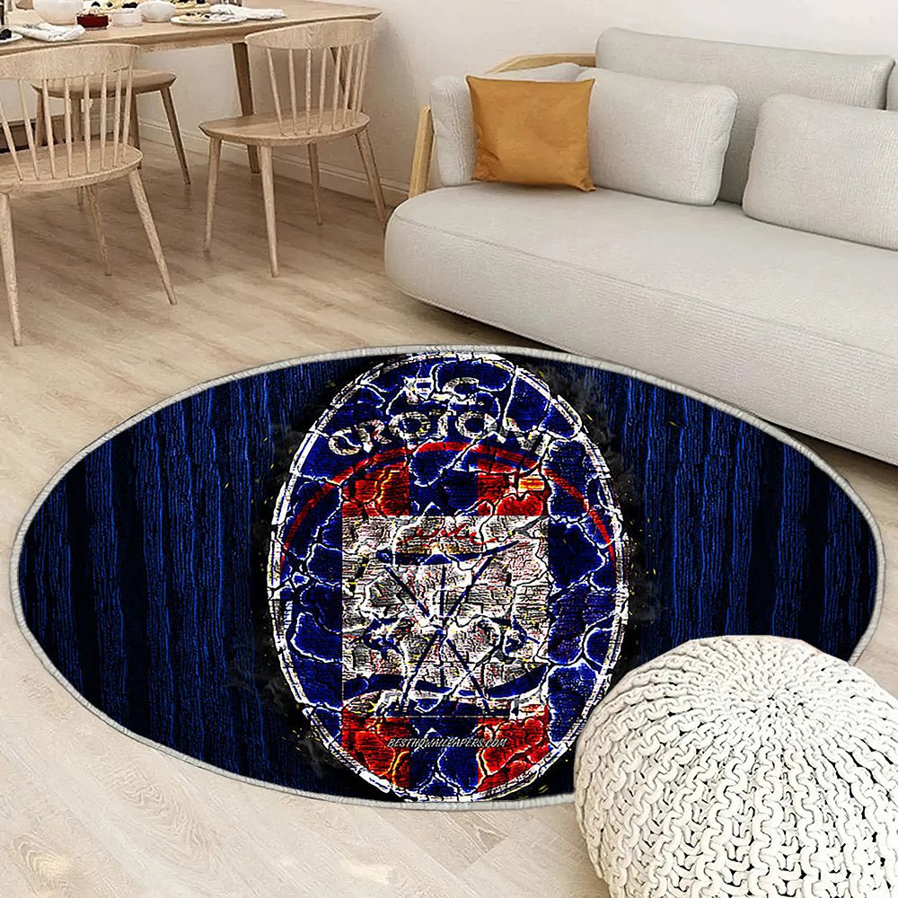 Fc Crotone Tapis Sol - Tapis De Salon, Serie B Club De Football Italien En Bois Bleu Tapis Art, Tapis pour la décoration de la maison